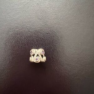 Pandora charm with light purple crystals